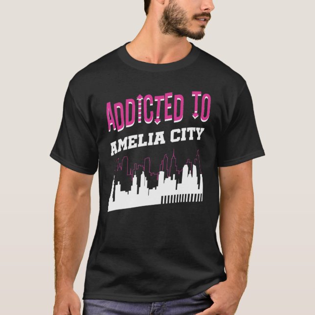 Camiseta Adictos A La Vacación De Amelia City Humor Trip Fl (Anverso)