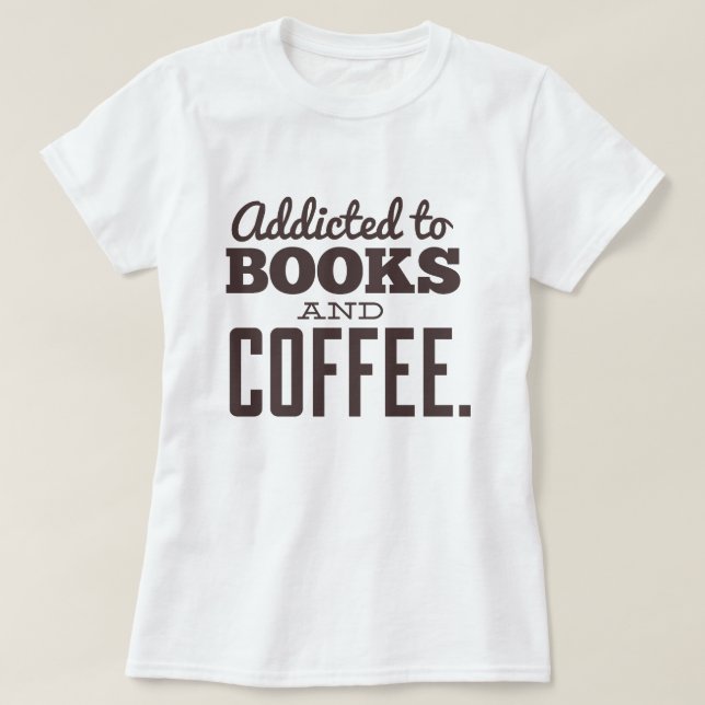 Camiseta Adictos a libros y café (Diseño del anverso)