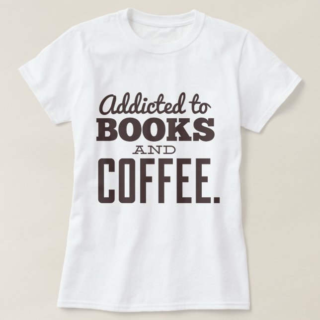 Camiseta Adictos a libros y café (Diseño del anverso)