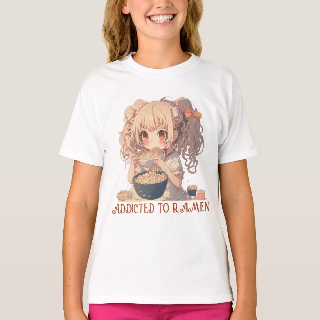 Camiseta Adictos a Ramen | Chica Anime (Anverso)