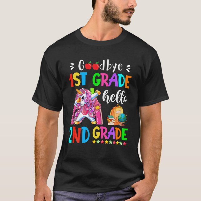 Camiseta Adiós 1º Grado Hola Profesor De 2º Grado De Vuelta (Anverso)