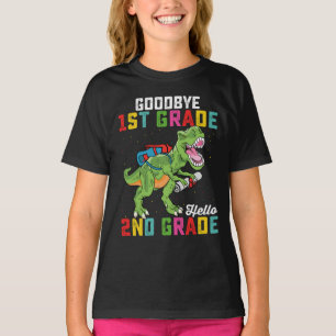 Camiseta Adiós 1er Grado Hola 2do Grado T Rex Dinosaurio