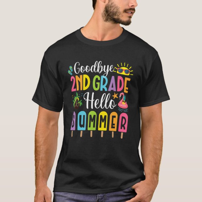 Camiseta Adiós 2º Grado Hola Summer Popsicle Ice Último D (Anverso)