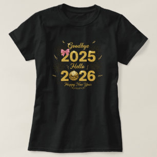 Camiseta Adiós 2025 Hola 2026 Feliz Año Nuevo 