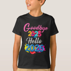 Camiseta Adiós 2025 Hola 2026 Niños Divertido Año Nuevo