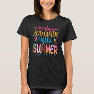 Camiseta Adiós 2do Grado Hola Verano Helado Estudiante T