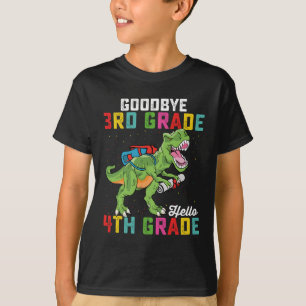 Camiseta Adiós 3° grado Hola 4° grado T Rex Dinosaurio