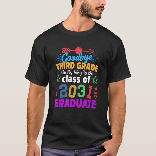 Camiseta Adiós 3er Grado Clase De 2031 Grad Hello 4th Gra (Anverso)
