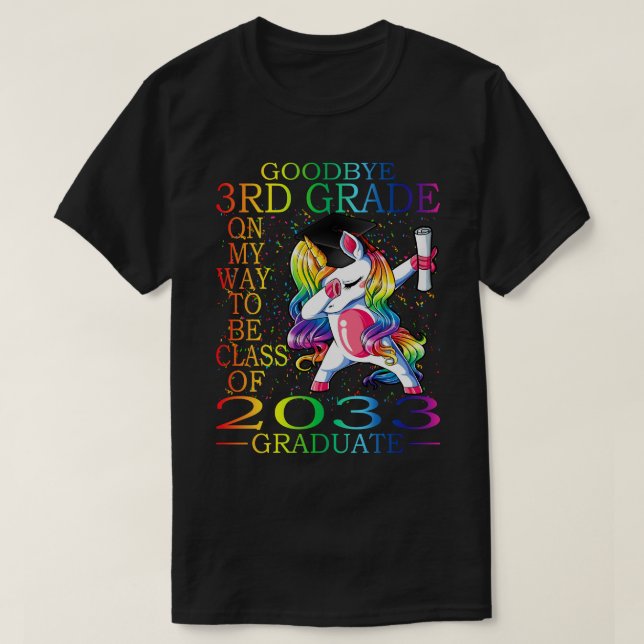 Camiseta Adiós 3er Grado Clase De 2033 Graduado Hola 4º (Diseño del anverso)