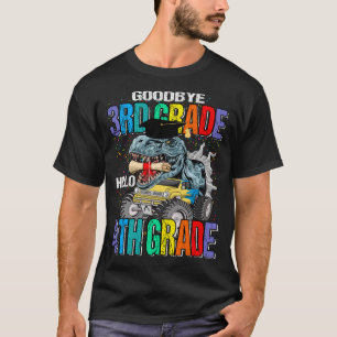 Camiseta Adiós, 3er grado Hola, 4º grado, Monster Truck Di