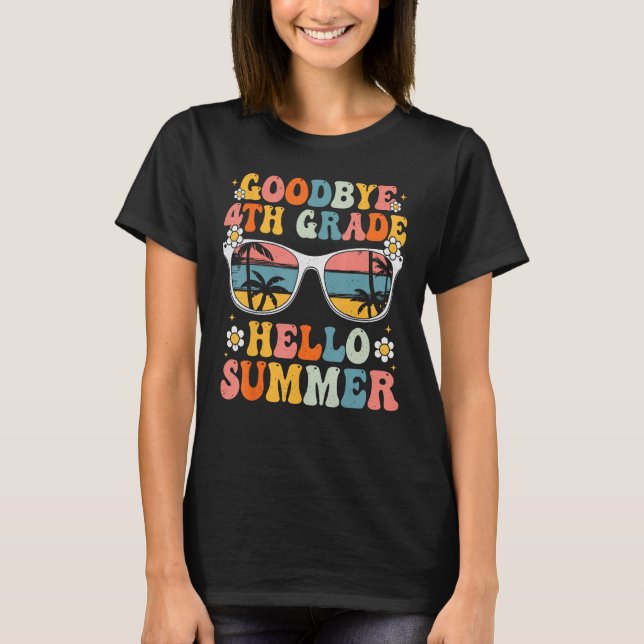 Camiseta Adiós 4º grado Hola Summer Groovy Cuarto grado (Anverso)