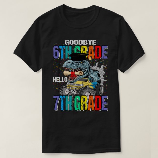 Camiseta Adiós, 6º Grado Hola Monstruo de 7º Grado (Diseño del anverso)