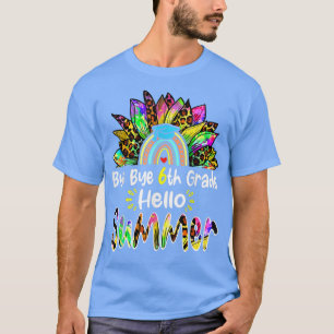 Camiseta Adiós 6 Grado Hola Color de verano Arcoiris Giro