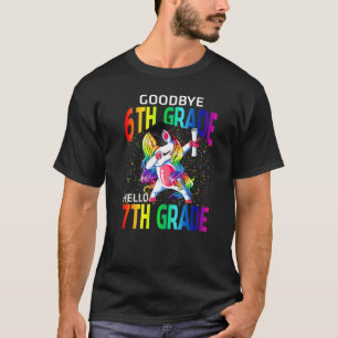 Camiseta Adiós 6to Grado Hola 7mo Grado Graduado Unicornio