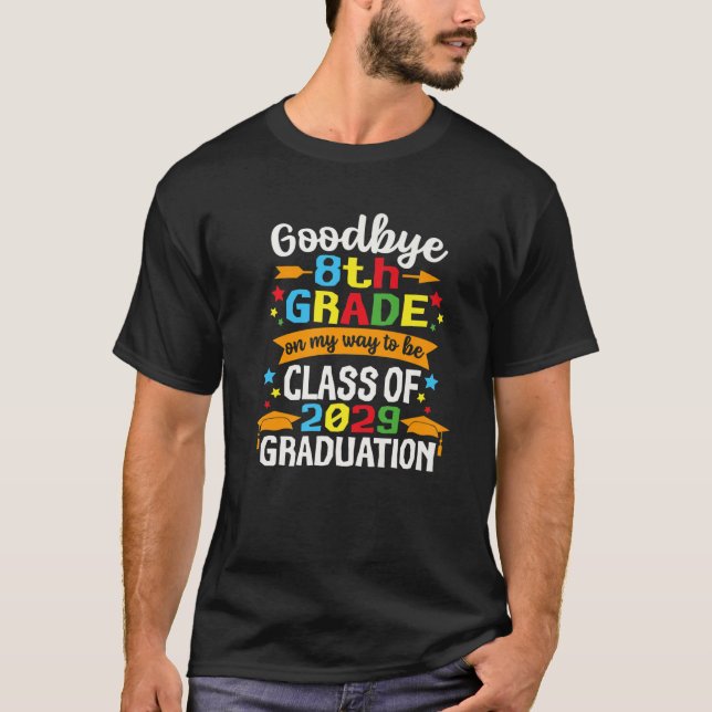 Camiseta Adiós 8º Grado De Grado De 2029 Graduado Octavo Gr (Anverso)