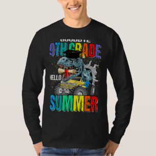Camiseta Adiós 9° grado Hola Monstruo de verano Camión Dino