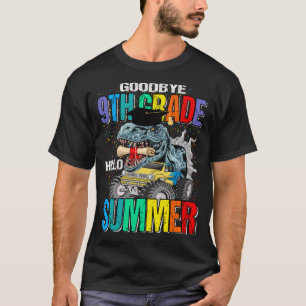 Camiseta Adiós 9° grado Hola Monstruo de verano Camión Dino