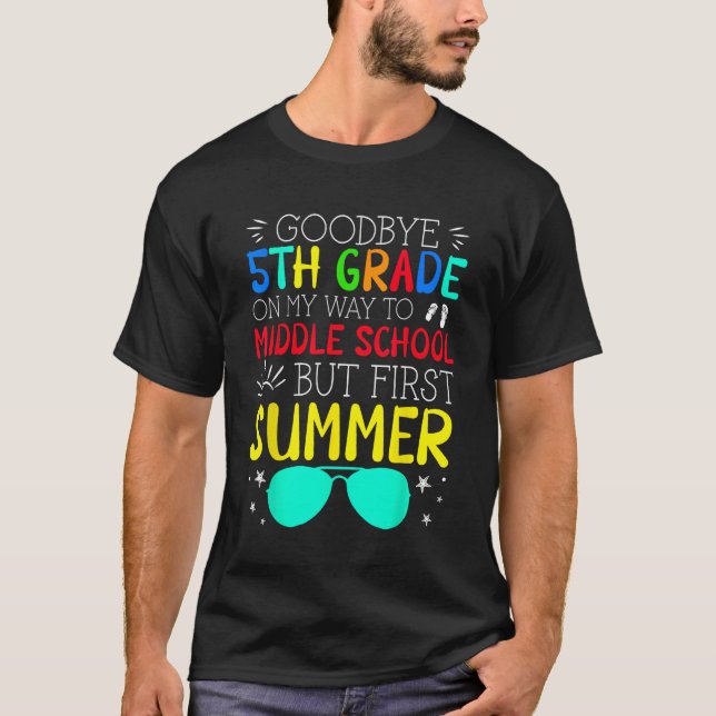 Camiseta Adiós A La Graduación De 5º Grado A Los Primeros D (Anverso)