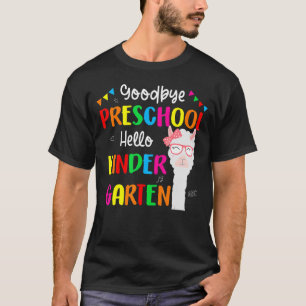 Camiseta Adiós al preescolar Hola Kindergarten Llama Chicas