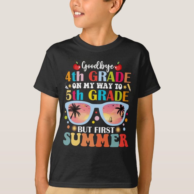 Camiseta Adiós de 4º grado Hola de 5º grado pero primer ver (Anverso)