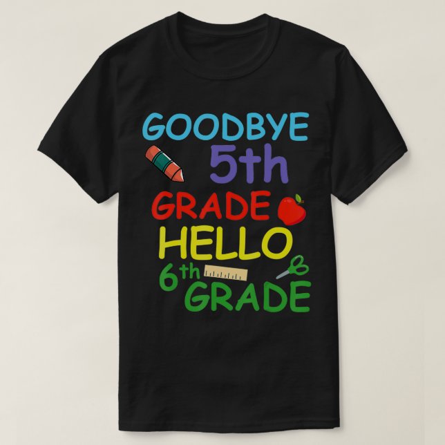 Camiseta Adiós de 5º grado Hola de 6º grado (Diseño del anverso)
