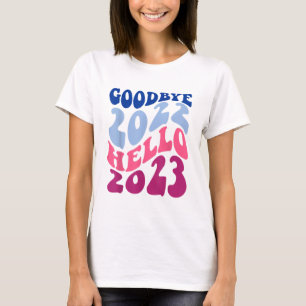 Camiseta Adiós de Retro Groovy 2022 Hola Ev de Año Nuevo 20