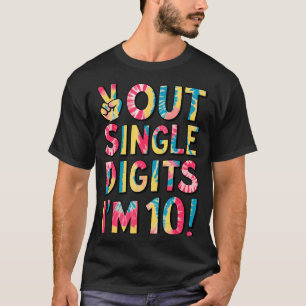 Camiseta Adiós Dígitos Simples Tengo 10 Años Cumpleaños 10