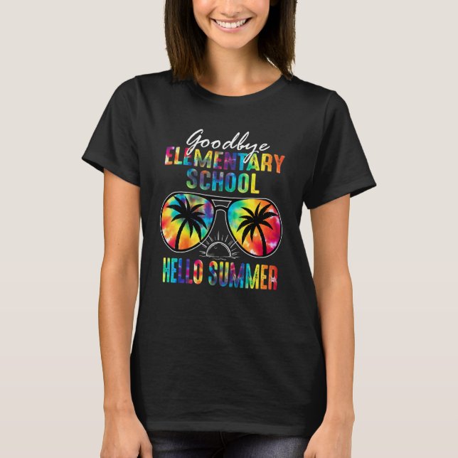 Camiseta Adiós Elemental Hola Summer Tie Dye Glasses La (Anverso)
