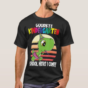 Camiseta Adiós escuela de guardería voy a la escuela Dino