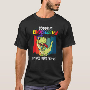 Camiseta Adiós escuela de guardería voy a la escuela Dino