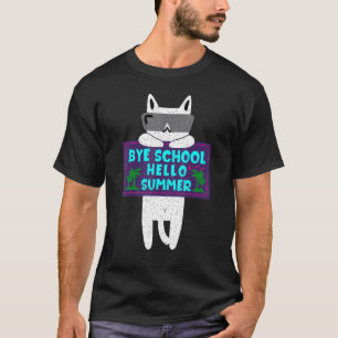 Camiseta Adiós Escuela Hola Gato de Vacaciones de Verano