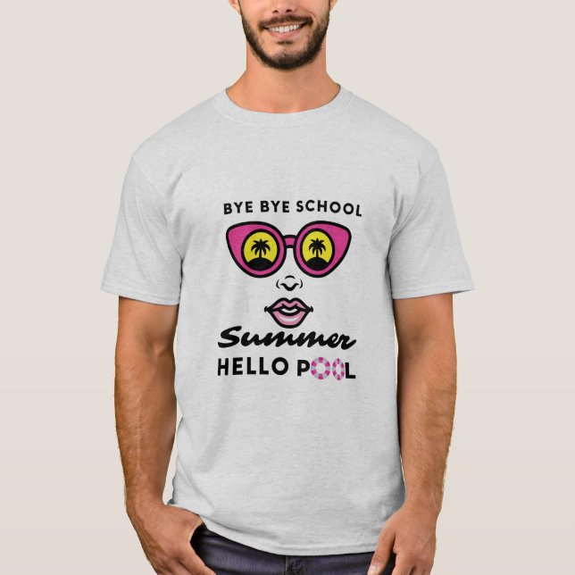Camiseta Adiós Escuela Hola Piscina de Verano (Anverso)