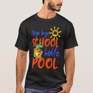 Camiseta Adiós Escuela Hola Piscina Gafas de Sol Pez Último