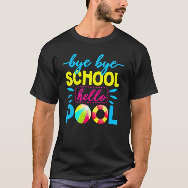 Camiseta Adiós escuela hola piscina   Profesor Verano 2 (Anverso)