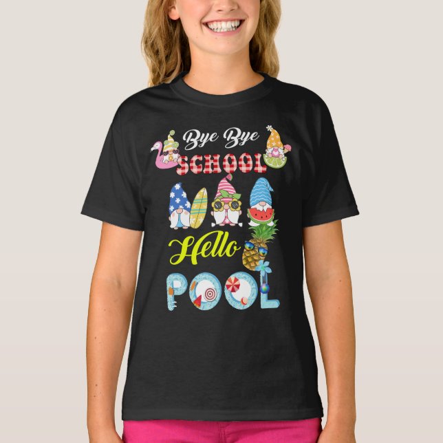 Camiseta Adiós escuela Hola Pool Shirt Summer Student Fun (Anverso)