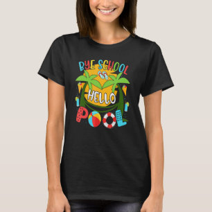 Camiseta Adiós Escuela Hola Verano Con Gafas De Sol Y Playa
