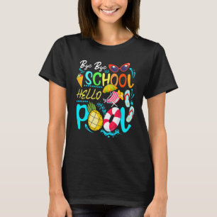 Camiseta Adiós Escuela Hola Verano Con Gafas De Sol Y Playa
