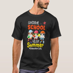 Camiseta Adiós escuela Hola verano Gnomes Educador Vida