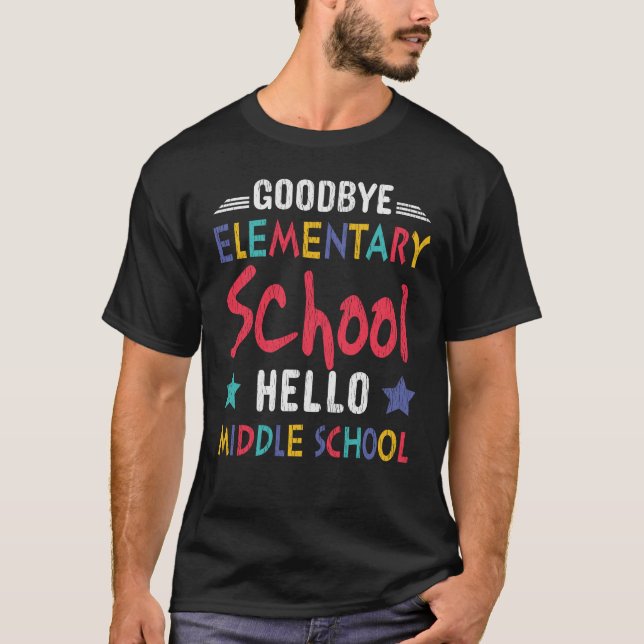 Camiseta Adiós escuela primaria Hola niños de secundaria (Anverso)