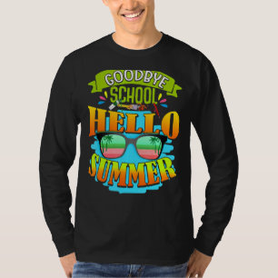 Camiseta Adios Escuela Saludo El Verano El Día Pasado Del E