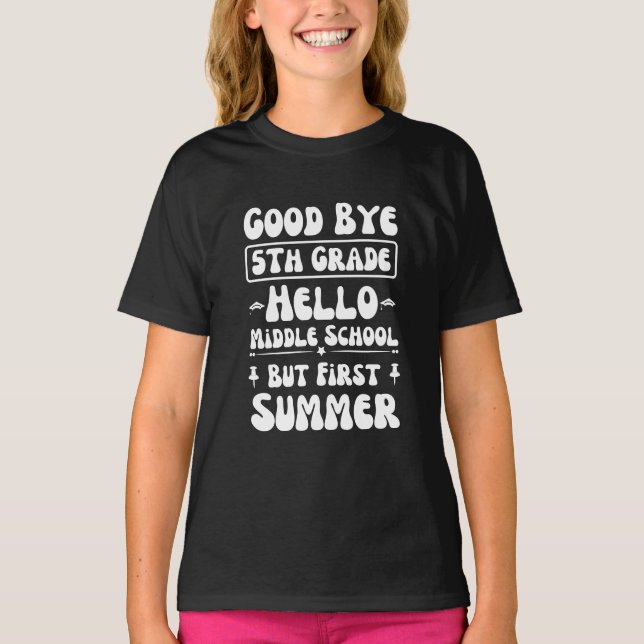 Camiseta Adiós escuela secundaria de 5º grado Hello (Anverso)