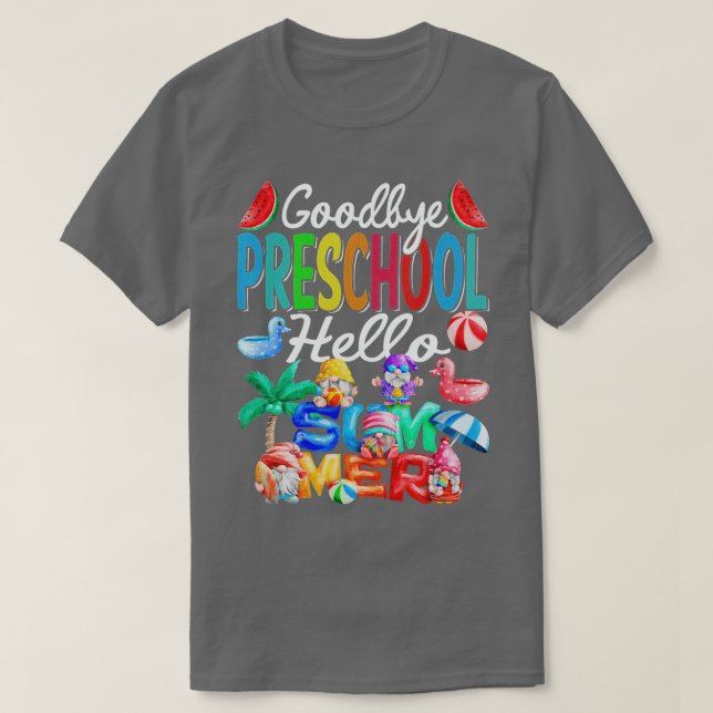 Camiseta Adiós Kindergarten Hello Summer Gnomes Beach (Diseño del anverso)