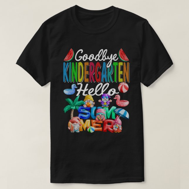 Camiseta Adiós Kindergarten Hello Summer Gnomes Beach (Diseño del anverso)