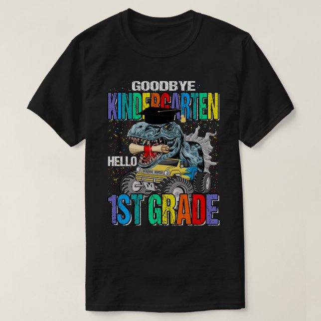 Camiseta Adiós Kindergarten Hola Monstruo de primer grado (Diseño del anverso)