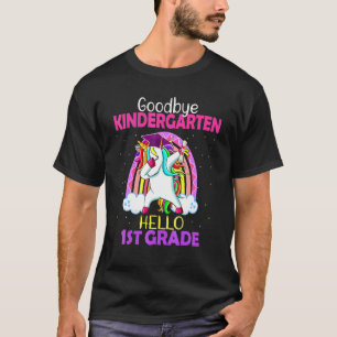 Camiseta Adiós Kindergarten Hola niños unicornios de primer