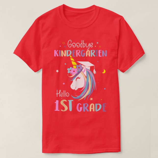 Camiseta Adiós Kindergarten Hola primer grado Un (Diseño del anverso)