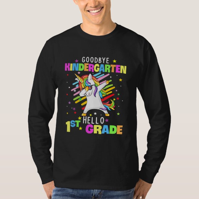 Camiseta Adiós Kindergarten Hola primer grado Unicorn Dabbi (Anverso)