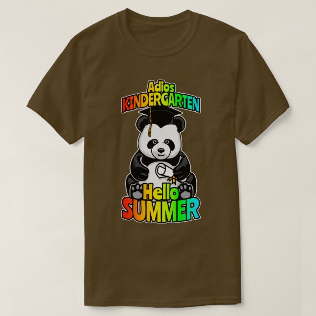 Camiseta Adios Kindergarten Hola Summer Funny Feliz Panda (Diseño del anverso)