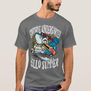 Camiseta Adiós kindergarten Hola verano tiburón para tiburó
