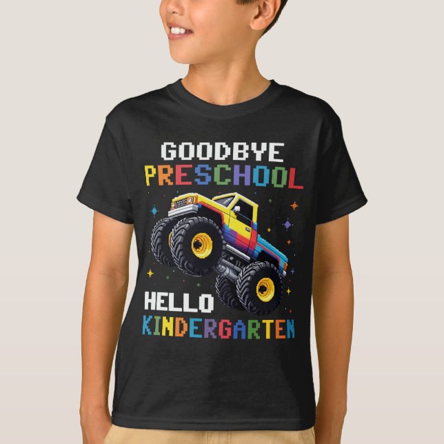 Camiseta Adiós monstruo preescolar camionero T rex Graduaci (Anverso)